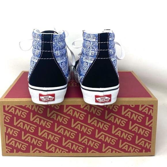 VANS Sk8-Hi Bolt Skate Shoes Canvas Suede Sneakers Blue Black Women VN0A5JIBLK - Picture 5 of 9
